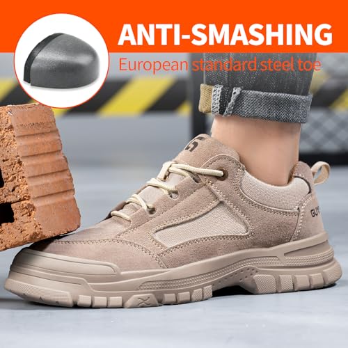 Image of Steel Toe Shoes for Men Puncture Proof Indestructible Industry Construction Work Shoes Lightweight Comfortable Breathable Steel Toe Safety Sneakers