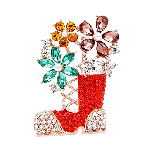 Broche de botte de Noël pour veste de fête et repas de réveillon