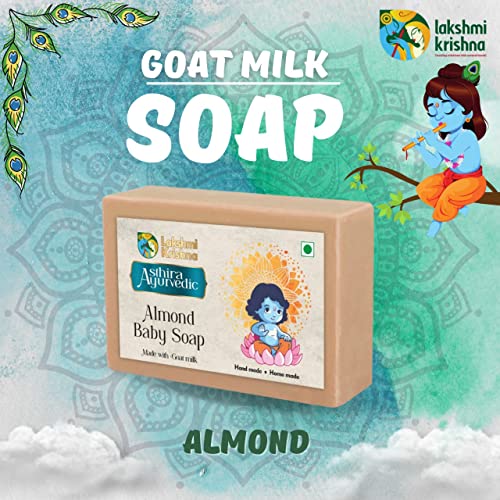 Image of Lakshmi Krishna Natural Baby Almond Soap-100g ||Organic Baby Almond Soap - Gentle and Nourishing Soap for Sensitive Skin||