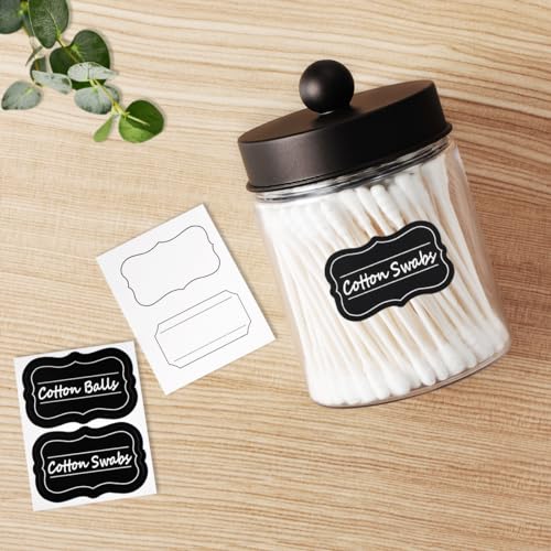 Amolliar-Acrylic-Apothecary-Jar-Bathroom-Qtip-Holder-Bronze-2-Pack-for-Bathroom-Storage-Vanity-Countertop-Farmhouse-Style-Holds-Cotton-Swabs-Dental-Floss-Makeup-SpongesHome-Decor