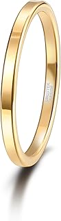 2mm 4mm 6mm Tungsten Rings for Women Men's Wedding Bands 24K Gold Plated Beveled Edges Flat High Polished Comfort Fit Size 5-14