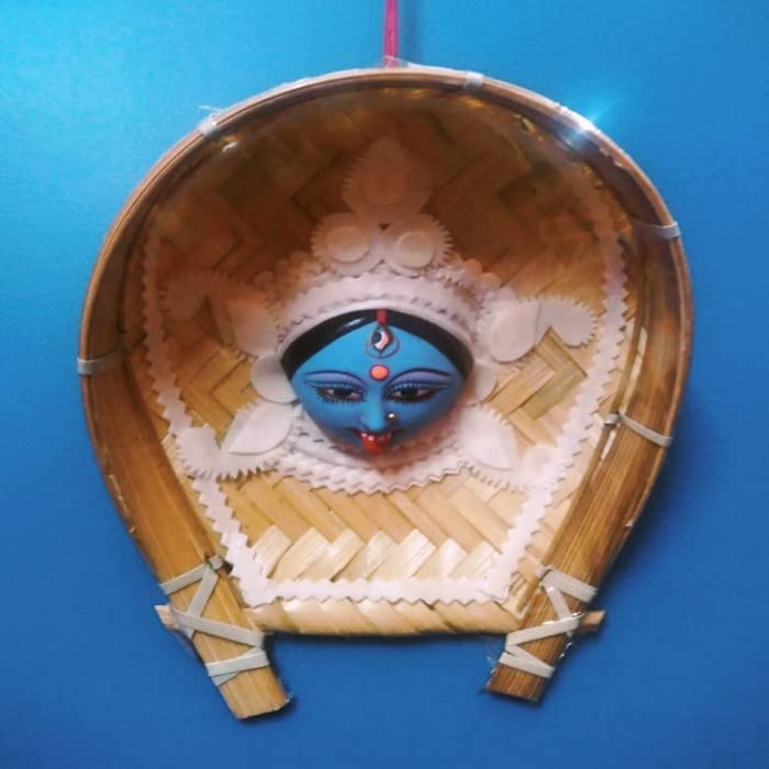 Sharddha Clay Durga/MATA/Navdurga/Kali Face in Soop Wall Hanging Idol for Navratri Puja/Home/Temple Height 13 cm