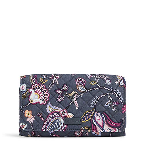Vera Bradley Cotton Trifold Clutch Wallet with RFID Protection, Felicity Paisley