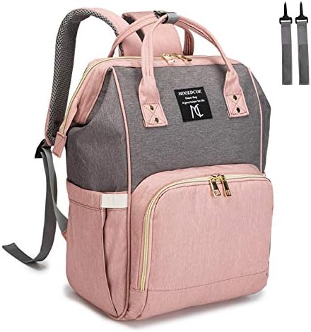 Diaper Bag Backpack, Multifunction Waterproof Travel Back Pack Maternity Baby Nappy Changing Bags Pink 25L