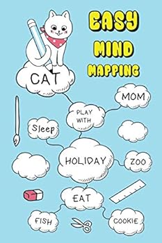 Paperback Easy Mind Mapping Journal: Mind Maps For Kids, Cute Design - Work Faster with Complete Blank Text to Write In Book