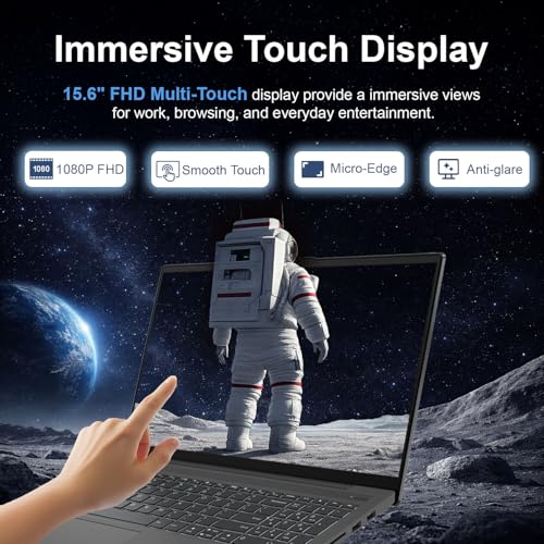 Image of Lenovo Ideapad 5 15.6 inch FHD Touchscreen Laptop | Intel Core i5 Processor | Windows 11 | 8GB RAM | 1TB PCIe SSD | Full-Size Backlit Keyboard | Fingerprint Reader & Privacy Shutter | Dolby Audio
