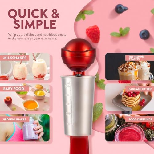 Machine à milkshake rétro 100W avec sa tasse en acier inoxydable de 500 ml