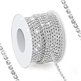 Strassband,Glitzerstein Deko Kette – 10 Yards (2.5Mm) Glitzerband Zum Aufnähen Für Basteln, Kleider-Deko Und Hochzeitsdekoration