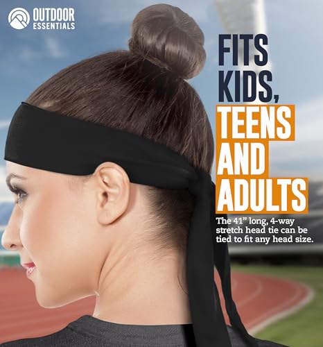 Image of OutdoorEssentials Tie Headband - Sweat-Wicking Running Headband - Hair Control Head Tie - Ninja Costume Accessories