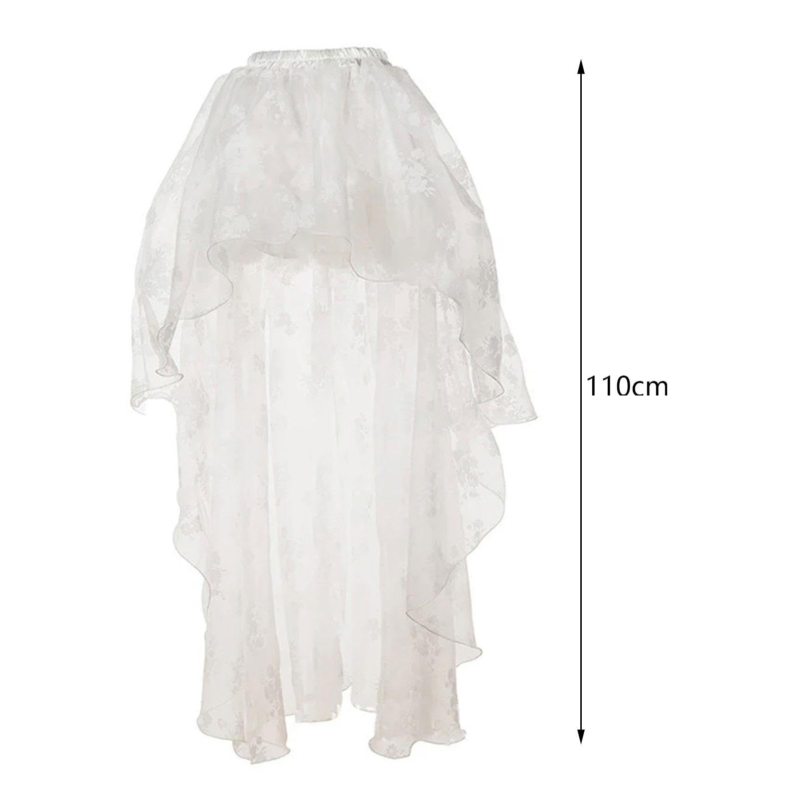 LOVIVER Jupes Tutu Hautes et Basses pour Femmes, Jupe en Tulle en Maille superposée, Jupes à Queue d'aronde à la Mode pour fête, Spectacle sur scène, Cocktail