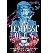 A Tempest of Tea-a girl holding a steaming cup of tea, the setting appears on top of her suit