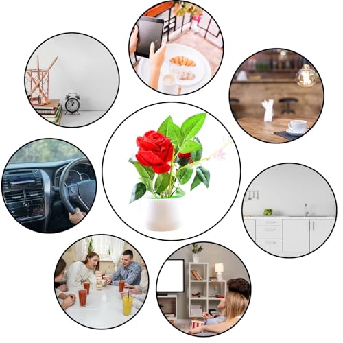 Image of Artificial Rose Flower Plant with Pot, for Home Office Or Gift