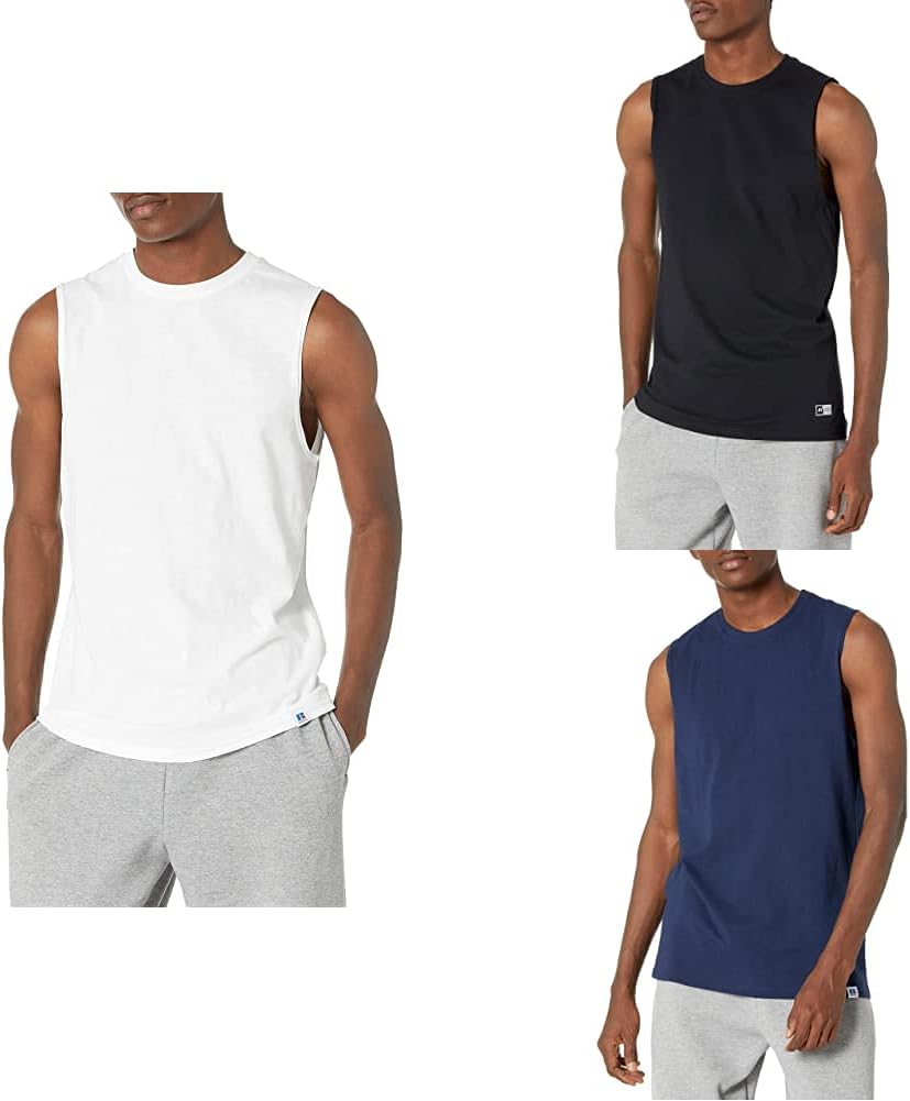 Russell Athletic Men's Cotton Performance Sleeveless Muscle T-Shirt