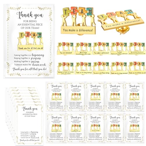 Image of 20 Pack Employee Appreciation Gift Bulk, TEAM Pin, Assorted Styles | Puzzle Piece Enamel Pins, with Inspirational Cards, Recognition Motivation Gifts for Employees Volunteers Coworker Staff