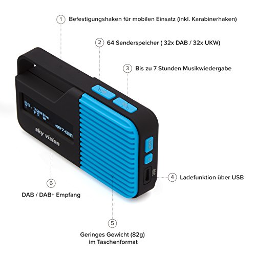 Sky Vision DAB Radio 11 B Mini radio digitale