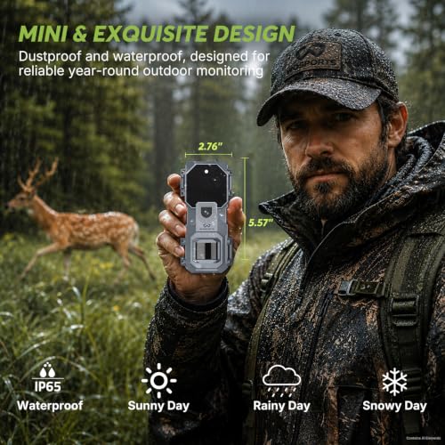 WOSPORTS 2 Pack Mini Trail Camera 1080P 32MP HD Game Camera with 32GB SD Card Wildlife Cameras with Night Vision Motion Activated Waterproof with 4AA Batteries & Card Reader - image 3