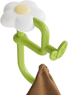 デスク用バッグフック,花デザイン 調整可能 重厚仕様 取り付け穴不要 - テーブルバッグフック | 財布 傘 ヘッドホン コート ジャケット スクールバッグ オフィス レストラン 家庭用 チェア 対応