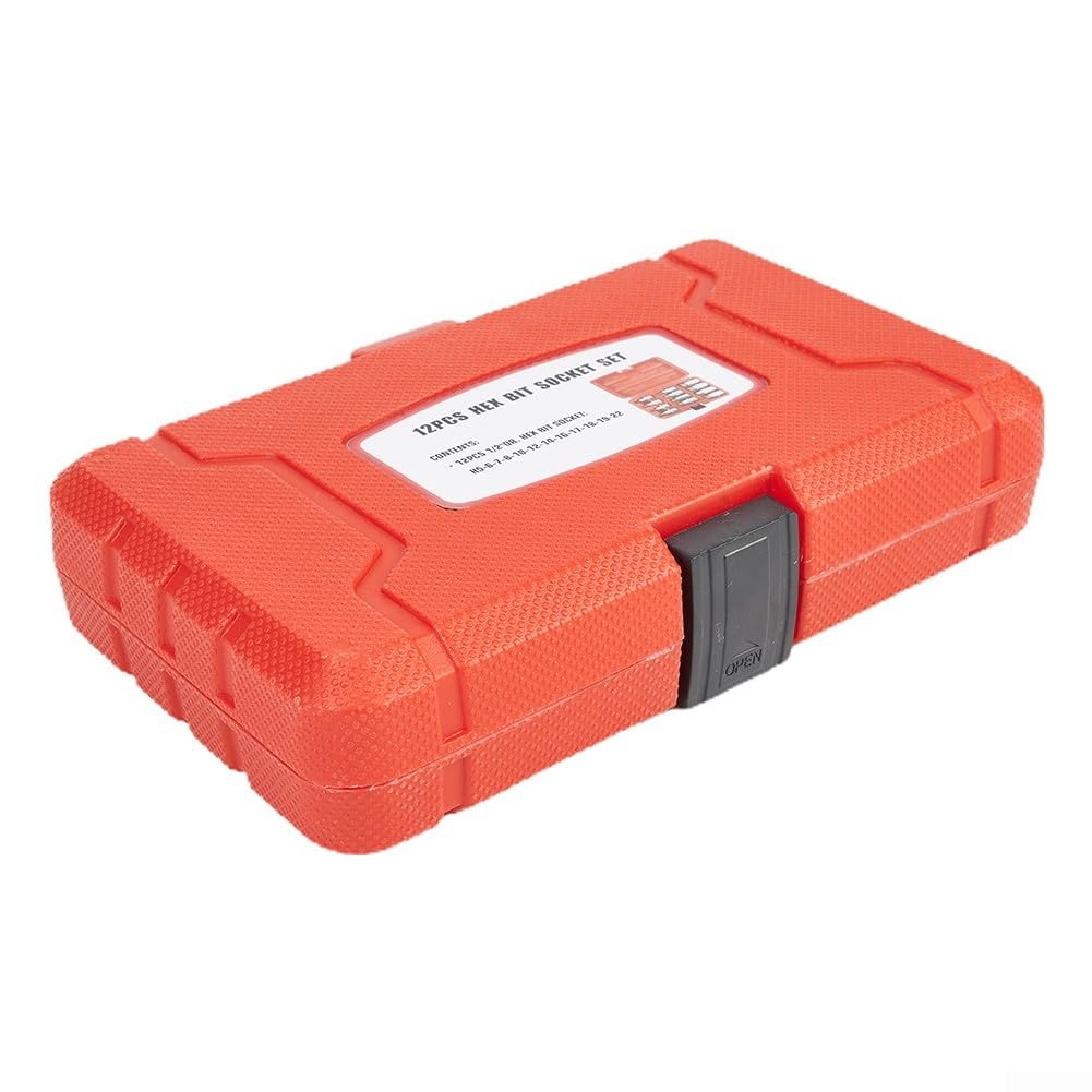 Set di 12 chiavi a bussola esagonali da 1/2 pollice H5-H22 in acciaio al cromo vanadio per riparazione auto fai da te garage strumenti meccanici