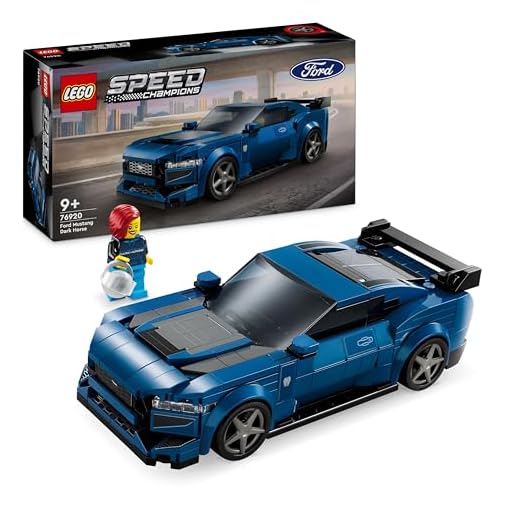 LEGO Speed Champions Ford Mustang Dark Horse Sports Car Toy Vehicle for 9 Plus Year Old Boys & Girls, Buildable Model Set with Driver Minifigure, Kids' Bedroom Decoration, Birthday Gift Idea 76920