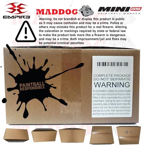 Image of Maddog Empire Mini GS Full Auto Paintball Gun Marker w /HPA Tank, Empire Halo Too Loader, Thermal Anti-Fog Paintball Mask Goggle, Neck Protector, 4+3 Harness & (4) Pods Starter Package