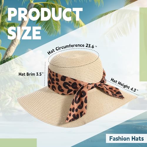 Sombrero de playa mujer de paja con 3 bandas y ala ancha miniatura 2