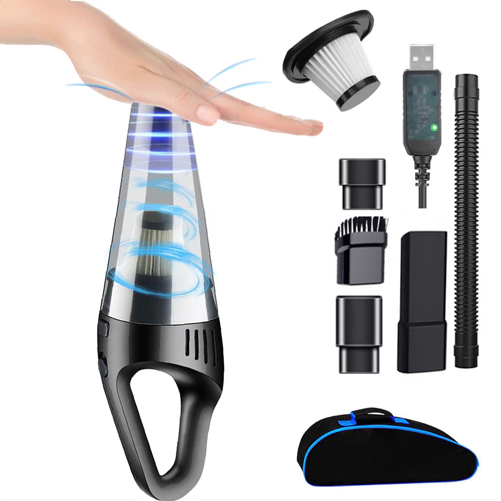 Handheld Vacuum Cleaner, Cordless Vacuum Cleaner, Rechargeable Car Vacuums 120W 6000PA Strong Suction, Wet & Dry Cleaning