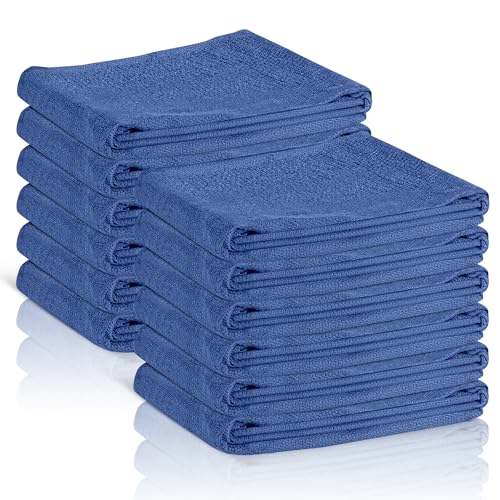 Surgical Towels for Cleaning Huck Towels 12 Pack 100% Cotton Size 15x25 Blue Cleaning Rags for Kitchen Bar Home Windows Industrial Shop Glass Super Absorbent Lint Free Commercial Grade