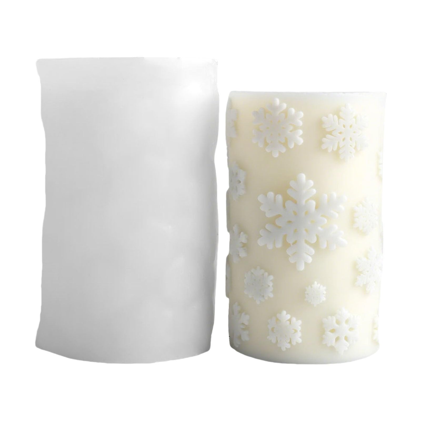 Qsvbeeqj C Hristmas Silicone Molds Snowflake Ylinder Epoxy Resin Asting Moulds For Raft Plaster Ornaments Scented Hristmas Silicone Snowflake Ylinder Plasters