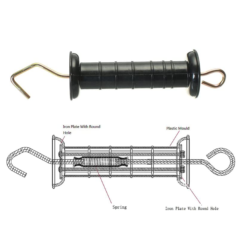 Maniglia del cancello del recinto elettrico 5PCS, Maniglia del cancello del recinto elettrico in plastica, Isolante del morsetto angolare in plastica, Allevamento della barra di presa del bestiame