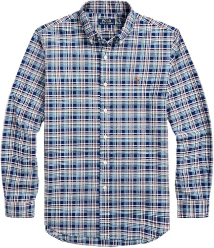 Polo Ralph Lauren Men's Classic Oxford Shirt, Royal Blue Mult, Large