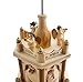 BRUBAKER Christmas Decoration Pyramid 18 Inches Wood Winter Scene - 3 Tier Carousel with 6 Candle Holders