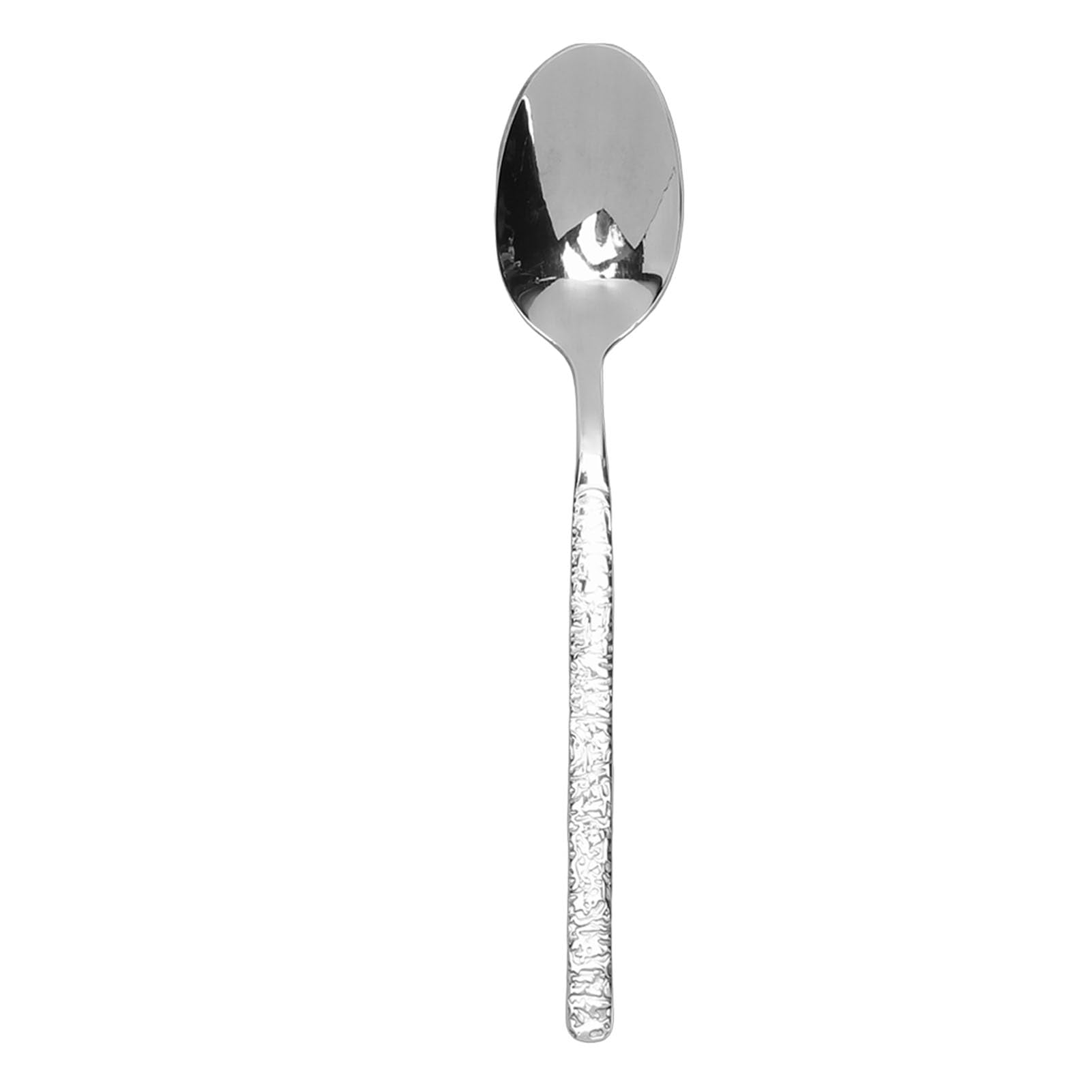 Juego de Cubiertos de Acero Inoxidable Martillado, Elegante Juego de Cubiertos para Mesa de Comedor, 24 Piezas para Boda en Casa (Plata)