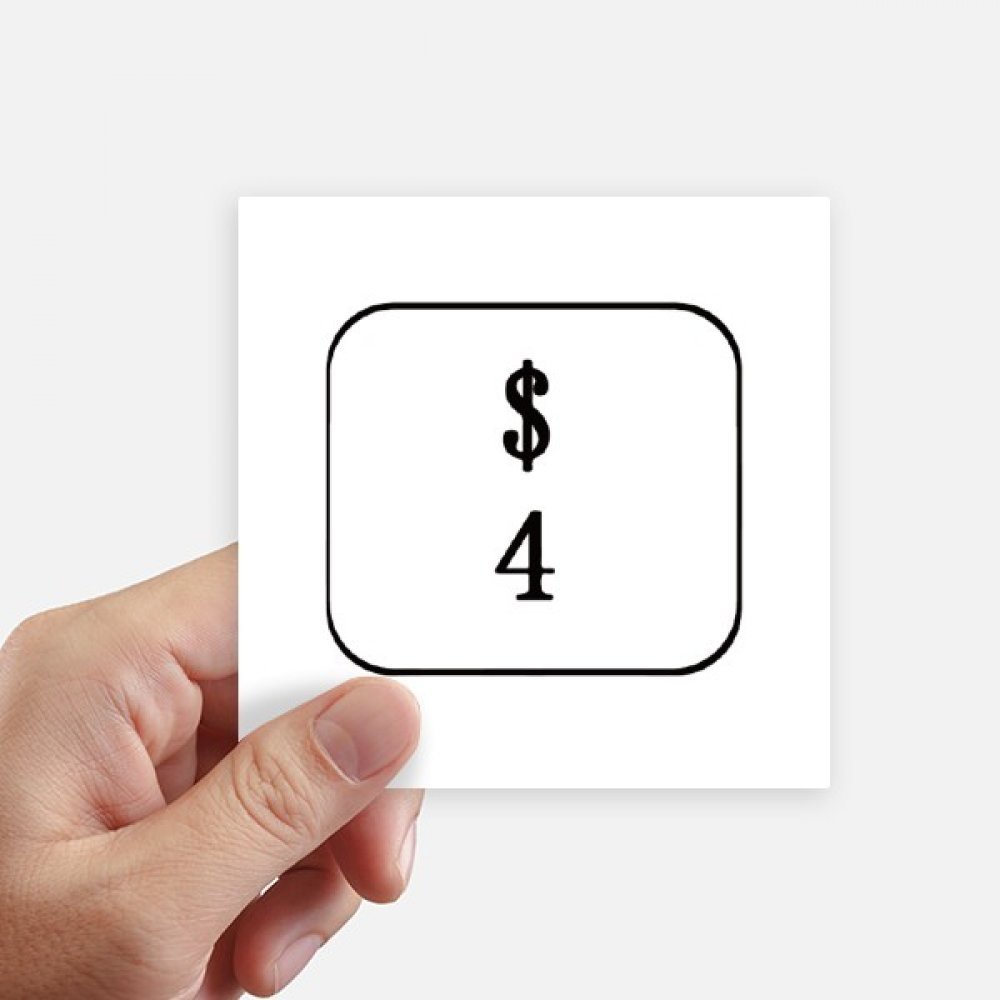 Sticker clavier symbole 4 autocollant carré 10cm pour customisation