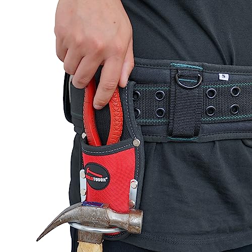 Image of MELOTOUGH Plier Holster Tool Holder and Heavy Duty Steel Loop Hammer Holder for Tool Belt Work Organizer Pocket Durable and Compact Tool Holder for Construction,Electrician