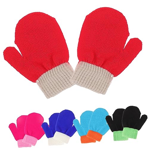 KESYOO 5 Pairs Knitted Warm Gloves Compact Stretchable Winter Mittens for Boys for Outdoor Activities Comfortable and Easy to Wear