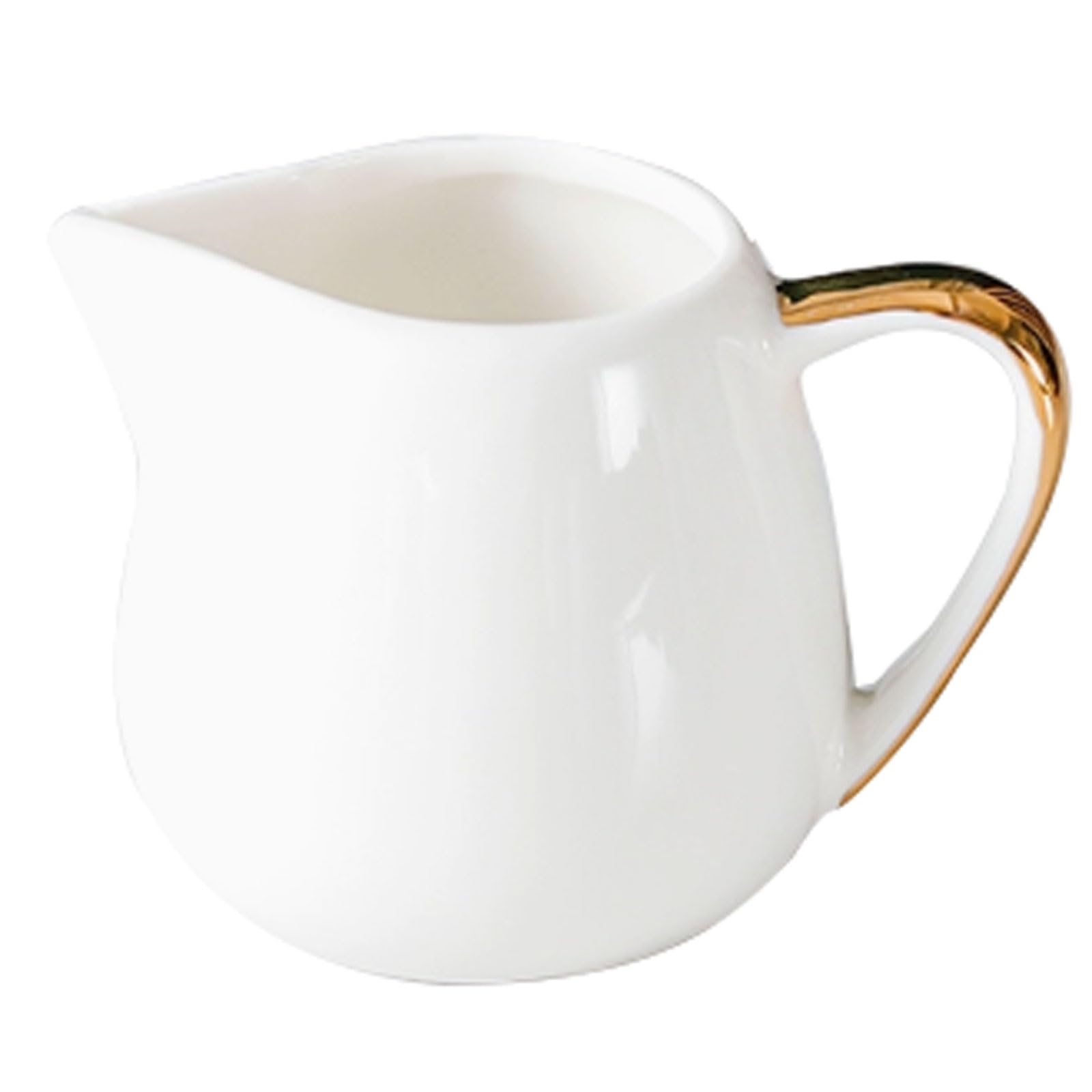 MRKU Pot à Lait, saucière, Tasse à Eau, pichet, Distributeur de crème et de café, sucrier, en céramique élégante avec liseré doré, idéal pour Le Miel, Design Artisanal.