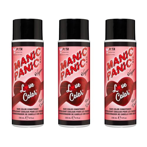 Manic Panic Love Color Rojo Deseo, Sin crueldad, Vegano y vibrante 3 x 236ml