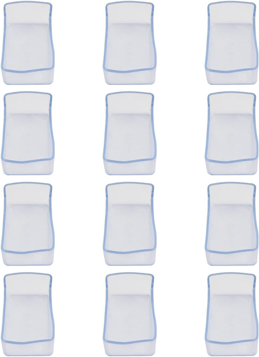 12 PVC Chair Leg Covers for Furniture Floor Protection Rectangle Shape, Noise Reducing and Floor Scratching Preventive (40x60mm)