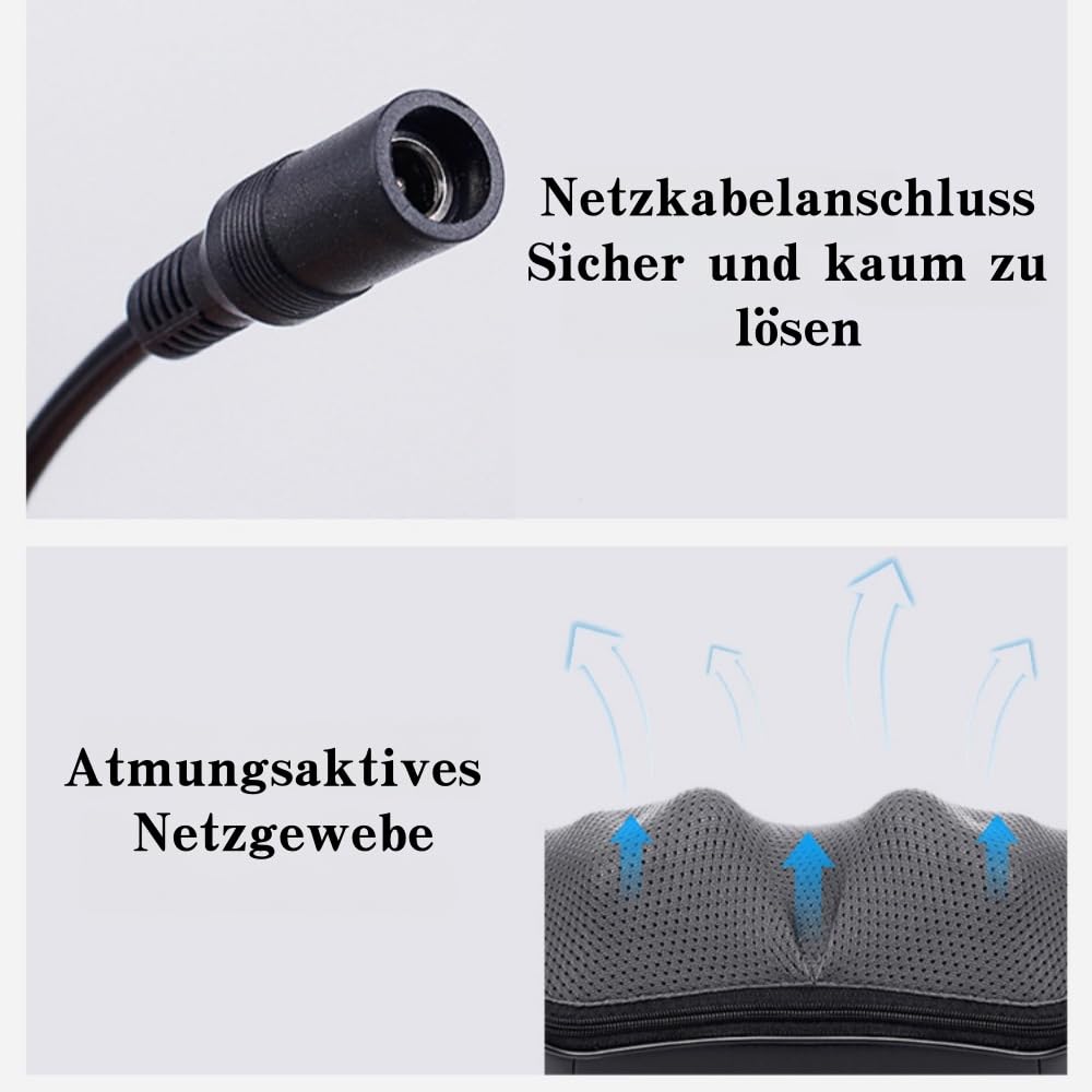 CloudLuxe - Massagegerät Warmefunktion 3D Nackenmassagegerät - Deep Massage für Hals, Rücken & Taille, für ganze Familie