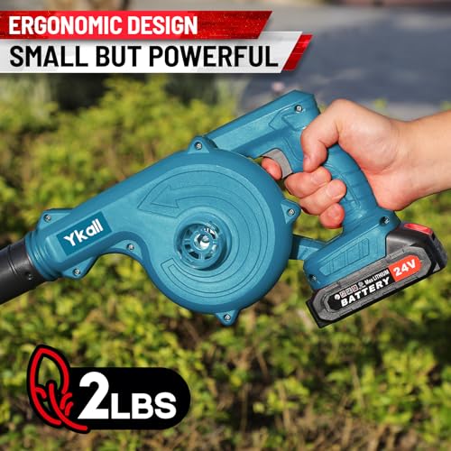 Ykall Cordless Leaf Blower 24V – Powerful Battery Leaf Blower with 2 Batteries & Charger, Lightweight Electric Blower for Lawn, Patio, Garage, Dust & Snow (Blue) 6 Ykall Cordless Leaf Blower 24V – Powerful Battery Leaf Blower with 2 Batteries & Charger, Lightweight Electric Blower for Lawn, Patio, Garage, Dust & Snow (Blue) - Image 6