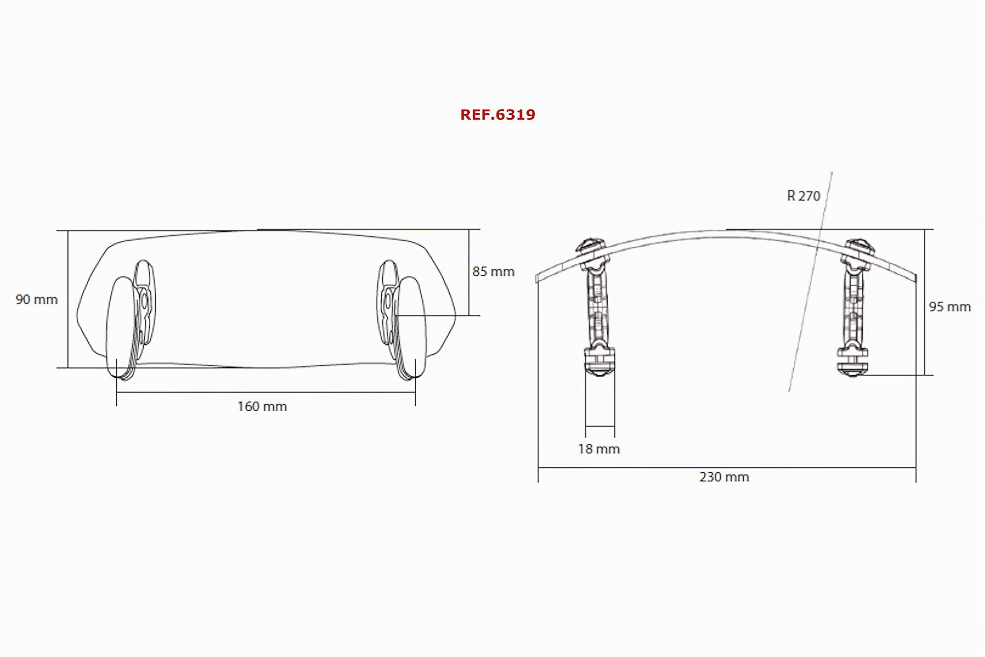 Puig 6319W Spoiler Multiregolabile Clip-On protezione, Trasparente