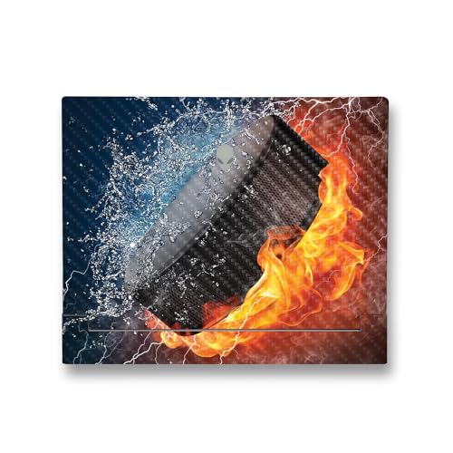 Image of MightySkins Carbon Fiber Skin Compatible with Alienware X14 R2 (2023) Full Wrap Kit - Hockey Fire | Protective, Durable Textured Carbon Fiber Finish | Easy to Apply & Change Styles | Made in The USA