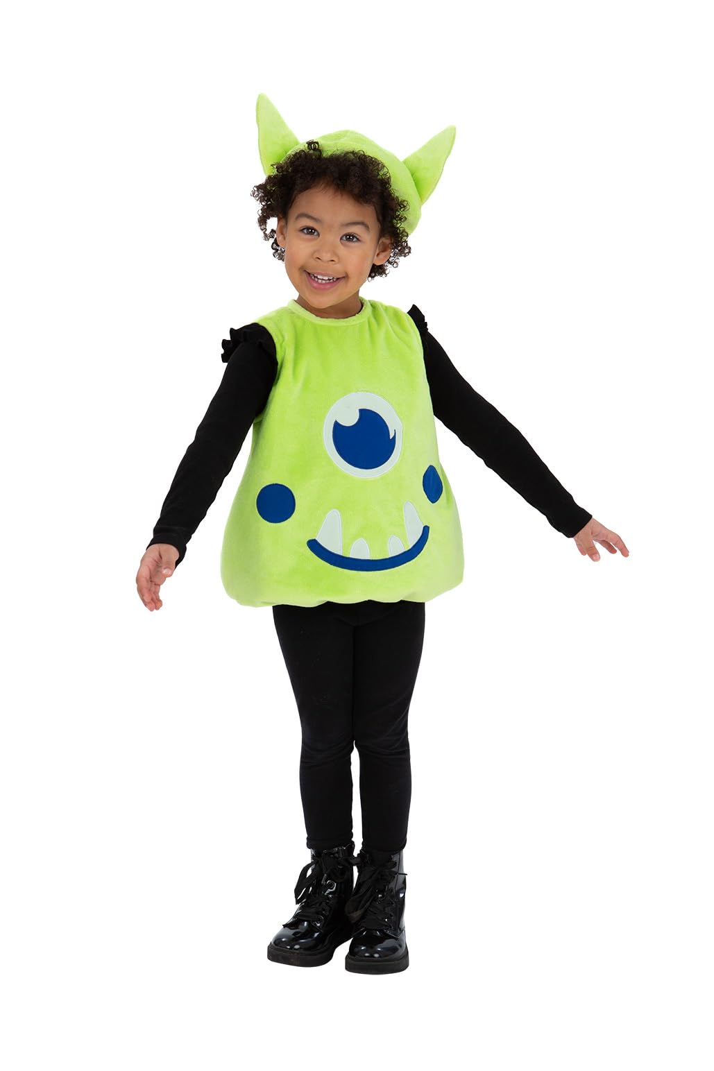 Smiffys Toddler Alien Costume, Green Alien Tabard with Matching Hat, Fun and Comfortable Fancy Dress Outfit for Halloween, Nursery Events, Parties and Dress-Up Play for Young Children Age 1-2
