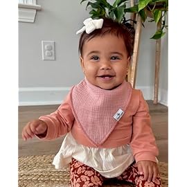 DiaperSquad\'s 10-Pack Baby Bibs for Drooling and Teething, Bibs for Boys, Baby Girl - Solid Cotton Baby Drool Bibs (Girly Solids - 100% Muslin)