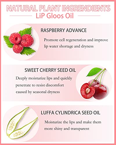 Lysdefeu Tinted Moisturizing Lip Glow Oil,Hydrating Plumping Lip Gloss Lip Care Clear Toot Lip Oil For Dry Lip,Glow Reviver Lip Oil,Shine Lip Tint Stain Lip Care Product,Christmas Makeup Gift For Women-#017 thumb #1