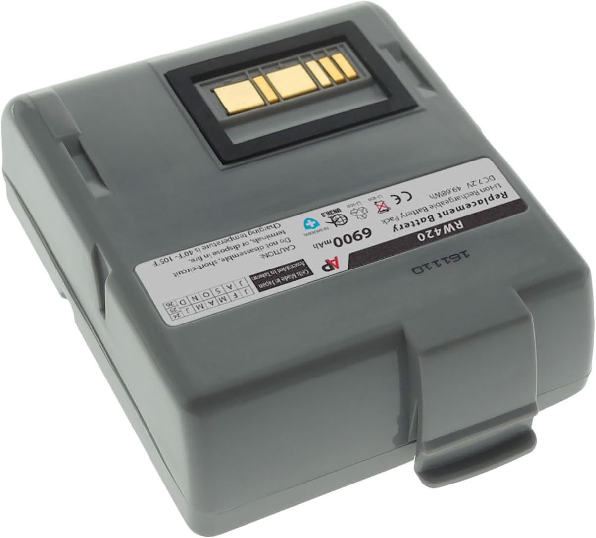 Artisan Power Replacement Battery for Zebra/Comtec RW420 Barcode Printer | 7.2 Volt | 6900 mAh | Lithium Ion | Made in Japan Cells | Replaces OEM Battery Number CT17102-2 and AK17463-005