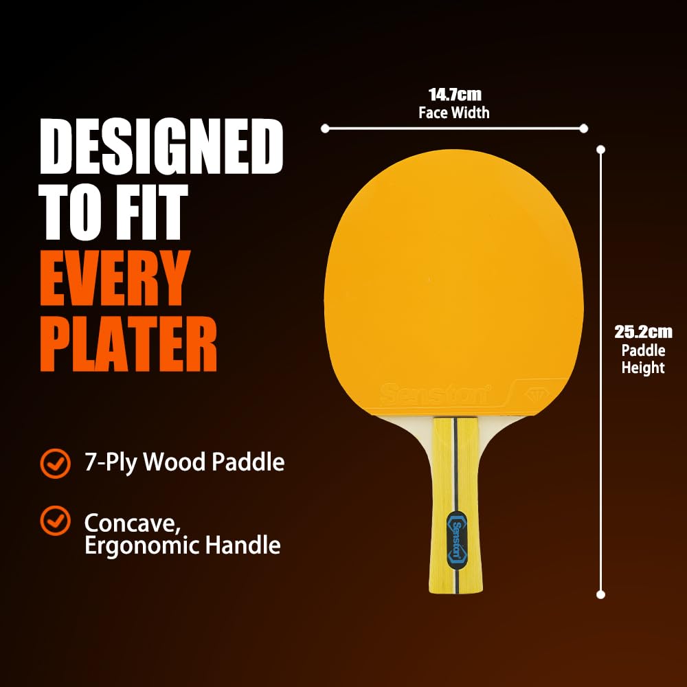 Senston Lot de 4 raquettes de ping-pong tendance, parfaites pour la famille et les amis | Les meilleures raquettes de tennis de table
