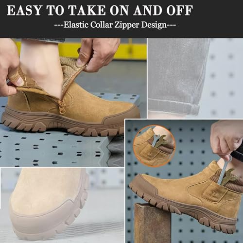 Image of Nutropa Welding Work Boots for Men Composite Toe Safety Boots Non Slip Steel Toe Work Shoes Lightweight Construction Welder Boots