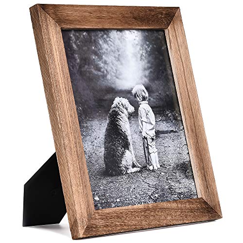 Yaetm-8X10 Picture Frame, Natural Solid Wood Photo Frame Display For Tabletop And Wall High Definition Glass Carbonized Black(2 Pack) #TOP1