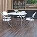 Flash Furniture Freeman 4' Round Plastic Folding Table with Carrying Handle, Plastic Foldable Table for Indoor/Outdoor Events, White